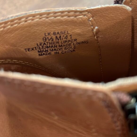 Lucky Brand Basel Bootie Toffee Brown Leather Zip Ankle Block Heel Women’s 9.5 M - Picture 9 of 9